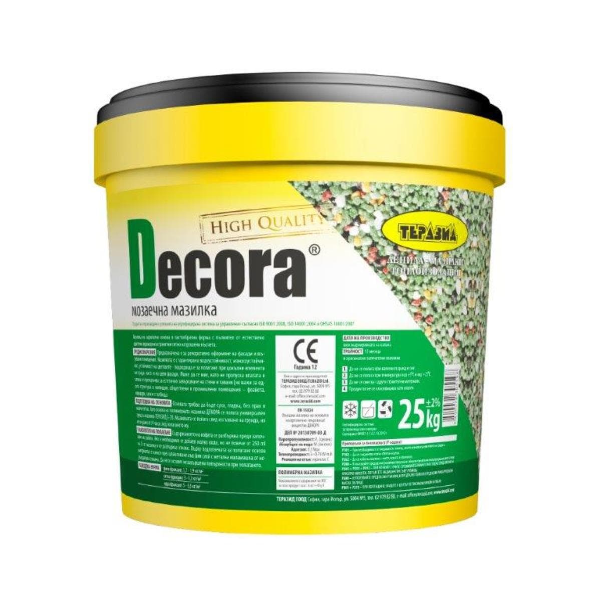 Декоративна мозаечна мазилка Decora 25кг / ситна