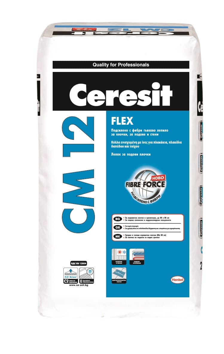 Еластично лепило за плочки Ceresit CM 12 25кг