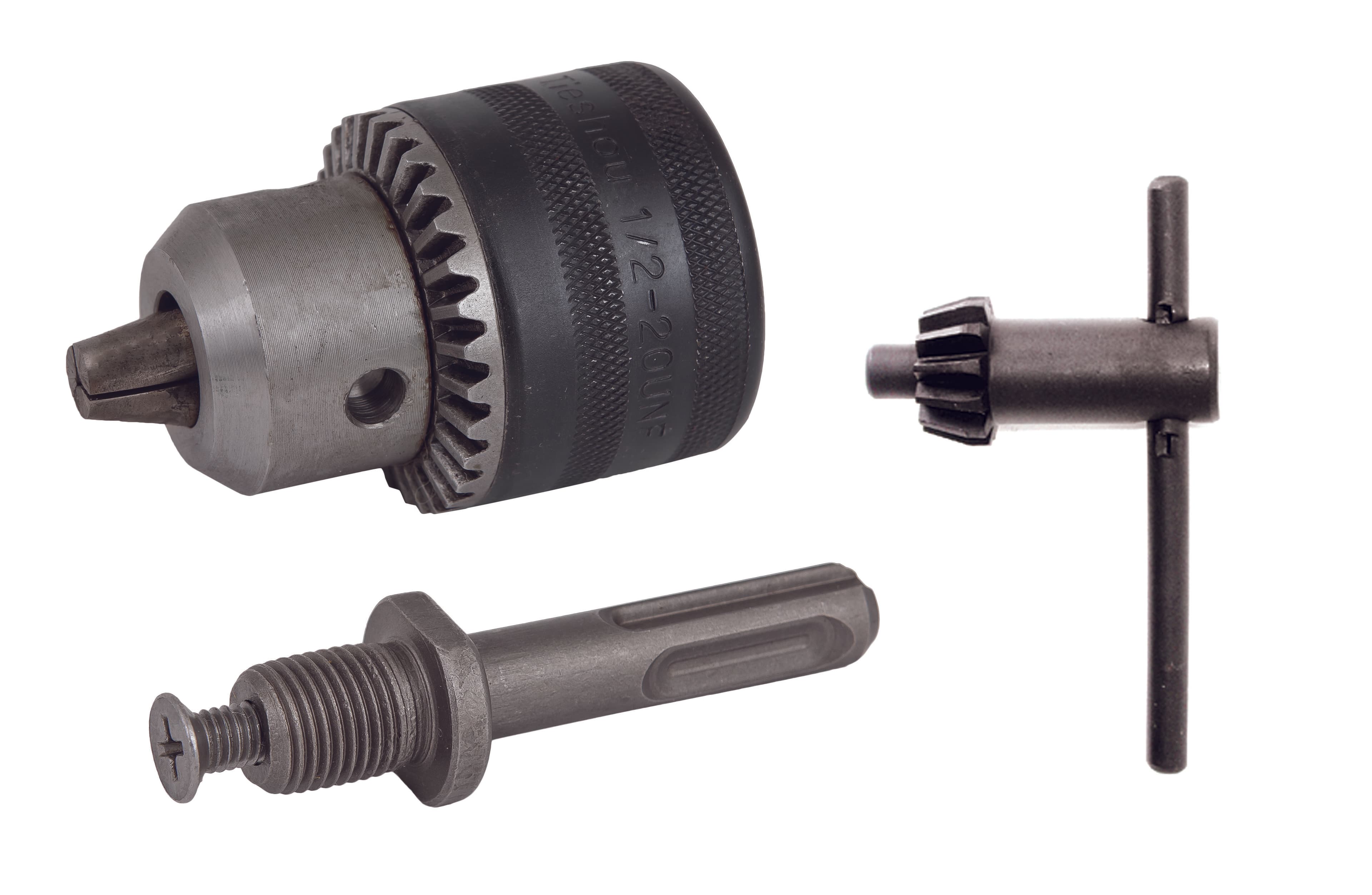 Патронник за бормашина Raider 1/2" 13mm с ключ + адаптор SDS-plus