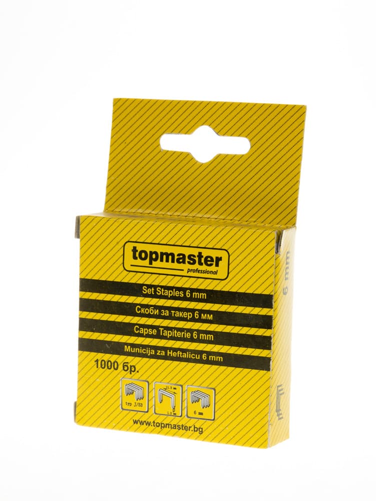 Скоби за такер Top Master Pro 6mm 1000 броя