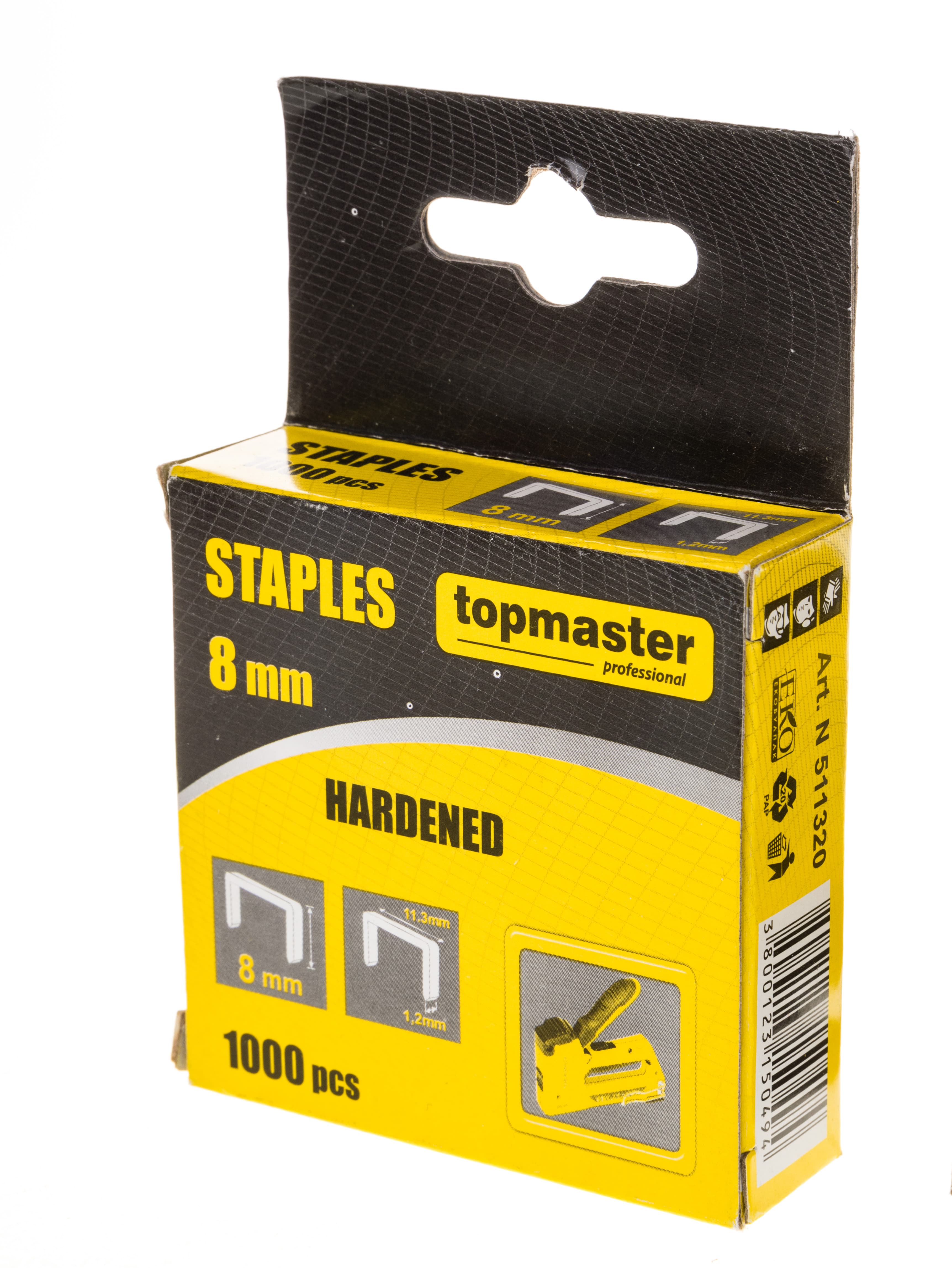 Скоби за такер Top Master Pro 8mm 1000 броя 