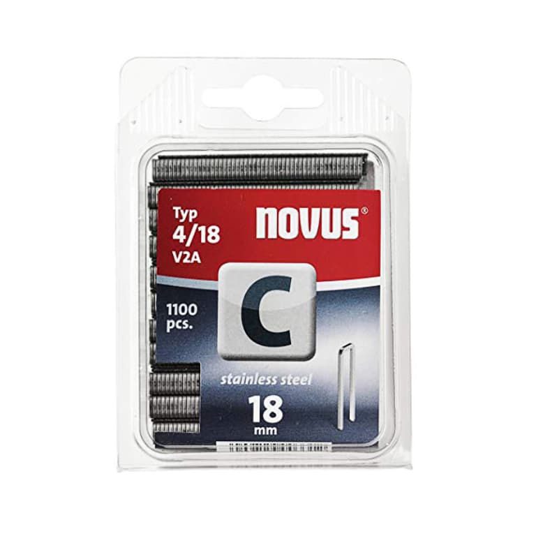 Скоби за такери неръждаема стомана Novus 6.1х1.1x18мм / 1100 броя