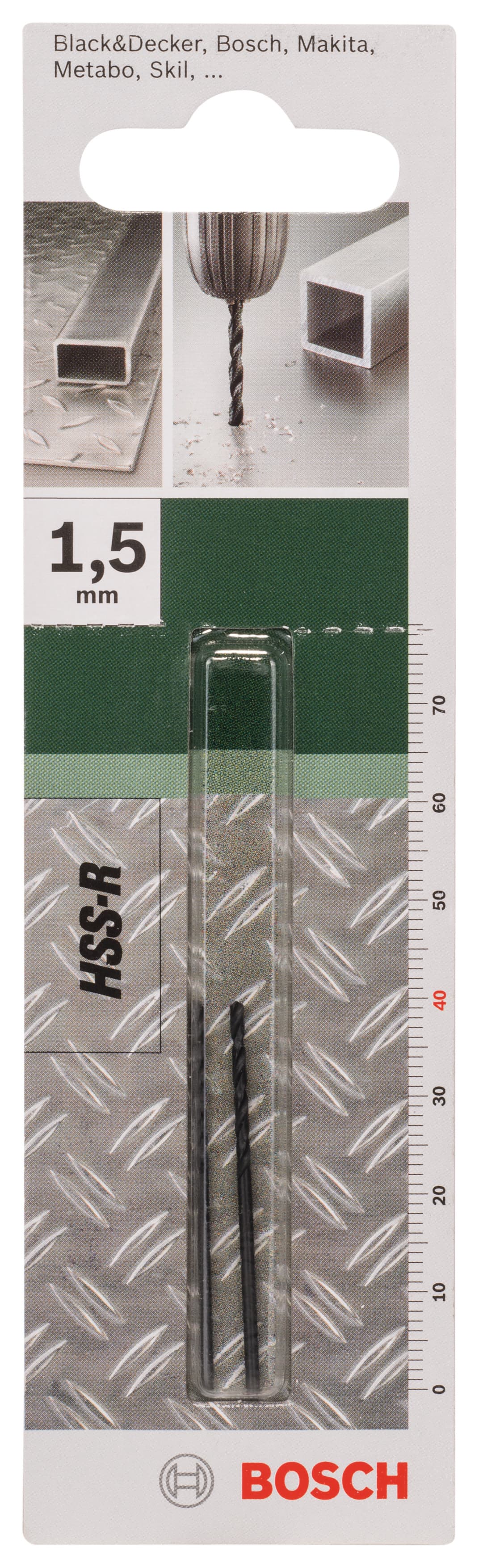 Комплект свредлa Bosch 2 HSS-R ø1.5мм / 2 броя