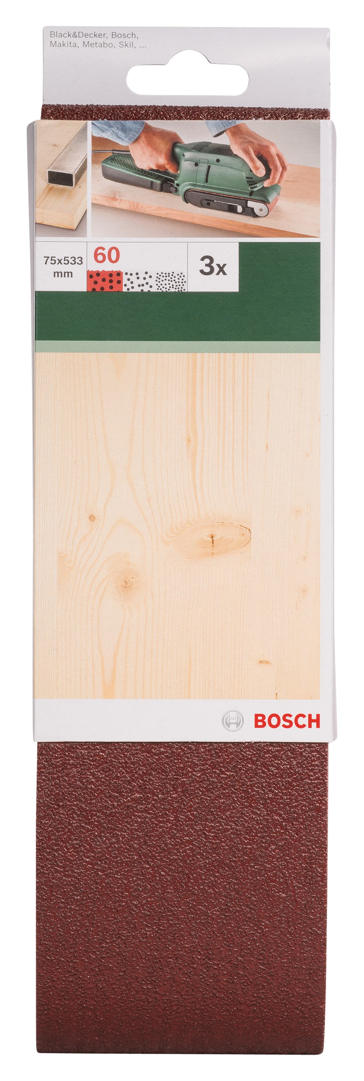 Шкурки за дърво Bosch BS 3 K60 / 75х533мм / 3 броя