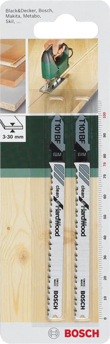 Ножчета за прободен трион за дърво Bosch T101BF 100мм 2 броя