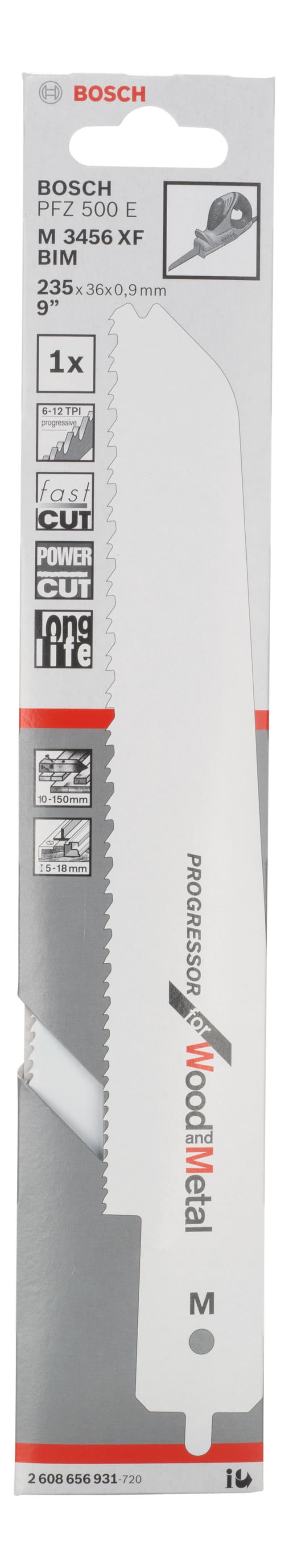 Нож за саблен трион за метал и дърво Bosch FZ1 M3456XF BIM 