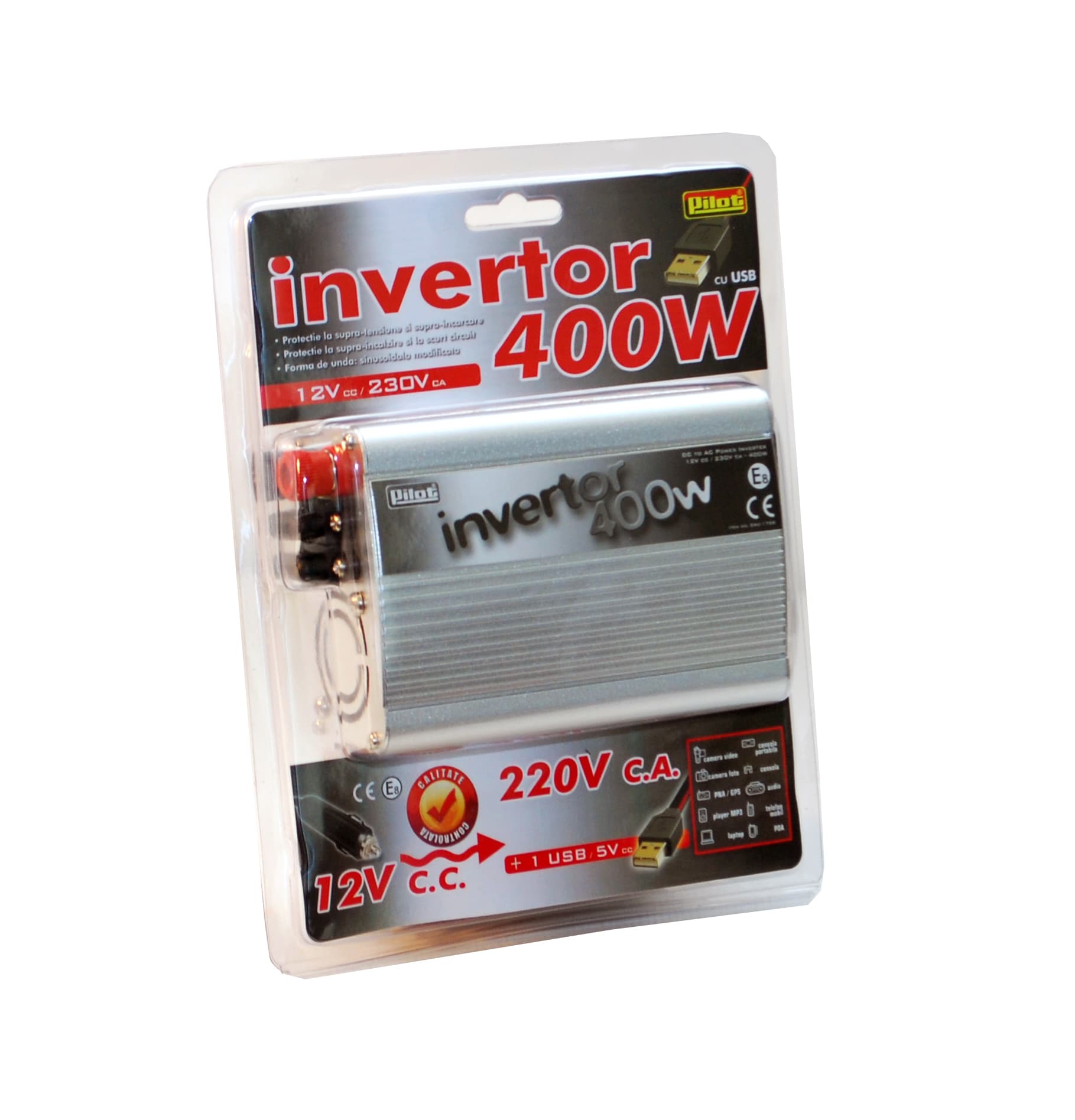 Инвертор 12v -220v  400w 