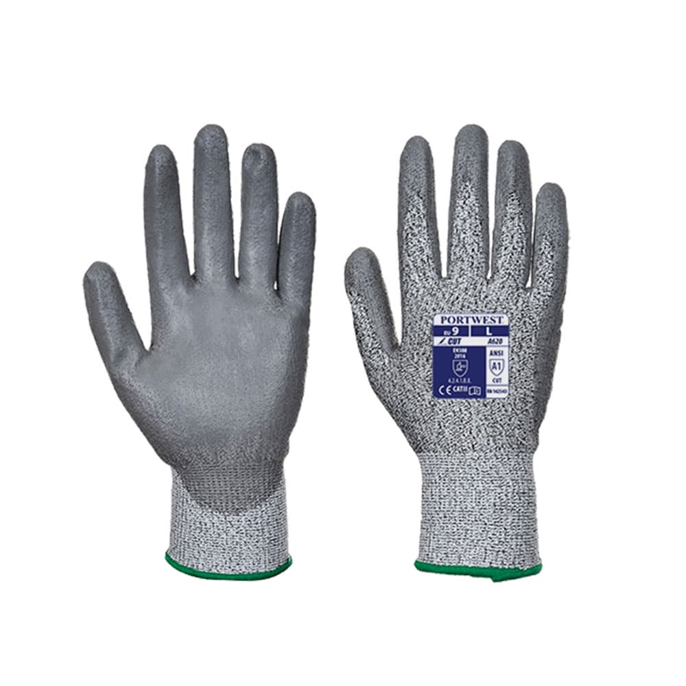Ръкавици с покрита длан Portwest Cut 3 PU XL сиви