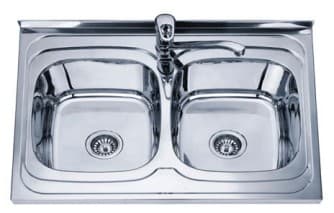 Умивалник за кухня с две корита Cascada Алпака 80x60x18см