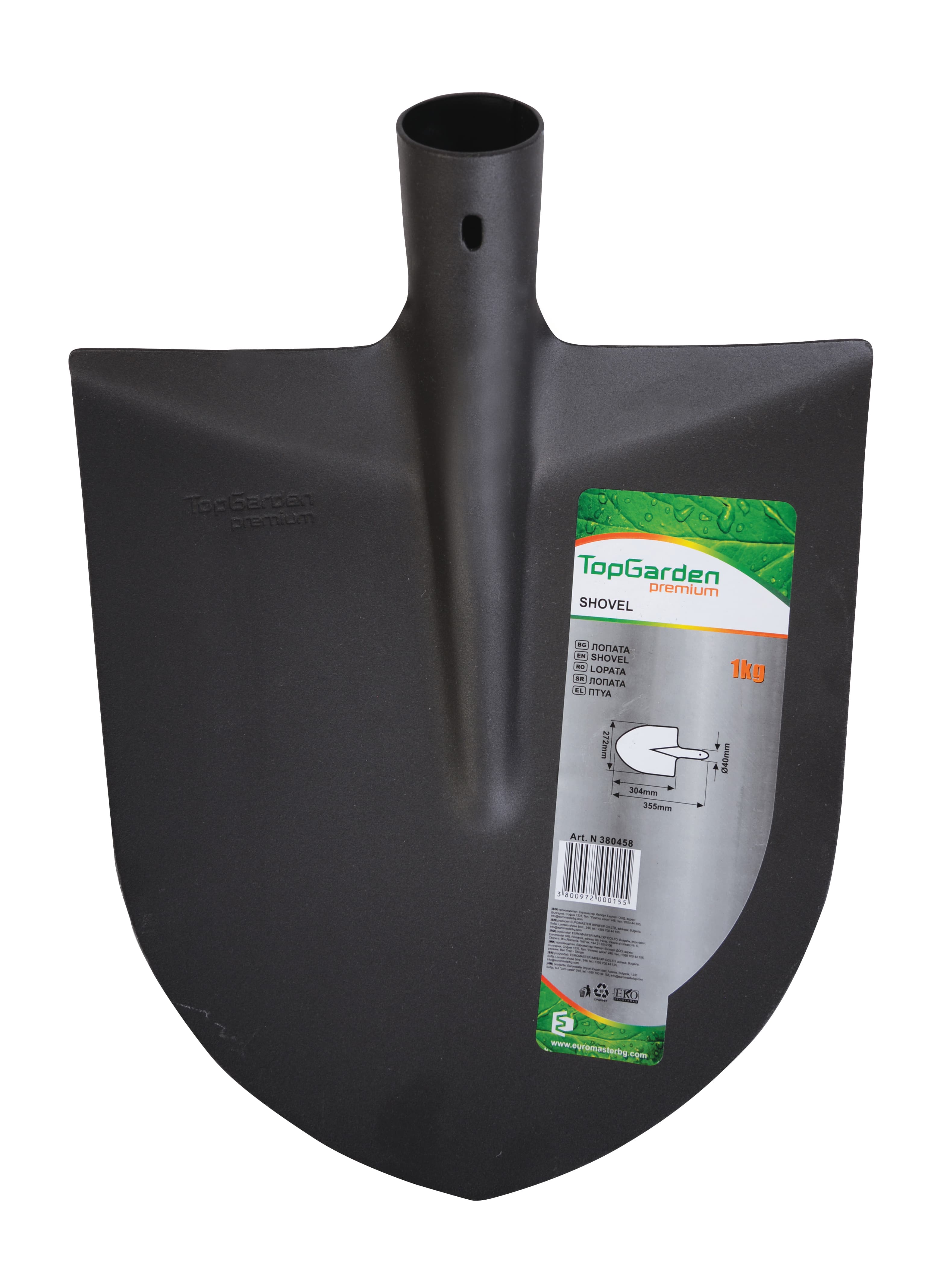 Полуовална лопата без дръжка Top Garden Premium 272 х 304 мм