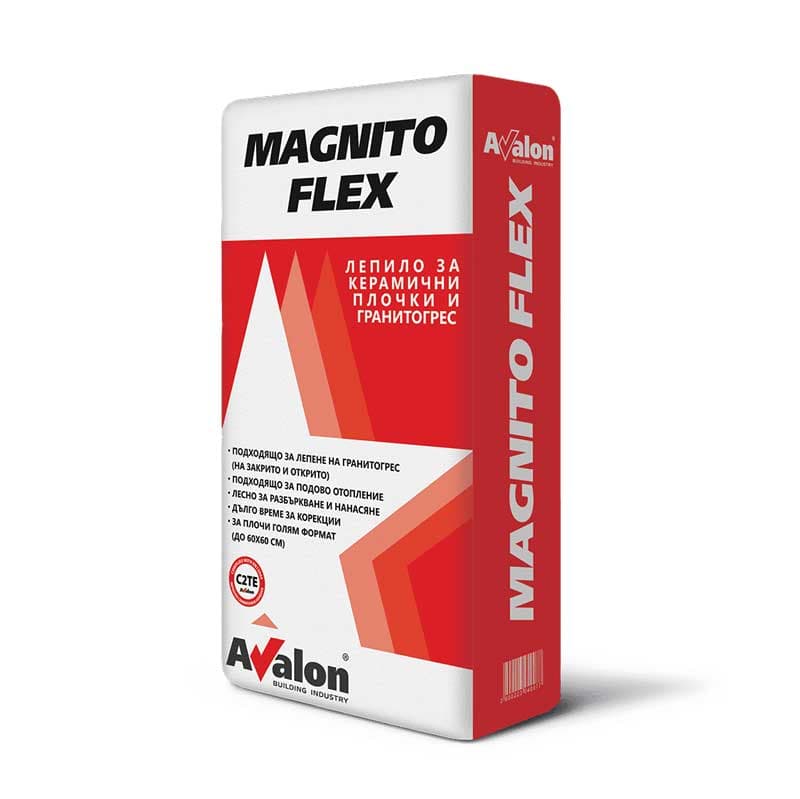 Подобрено лепило за керамични плочки и гранитогрес Magnito Flex 25кг