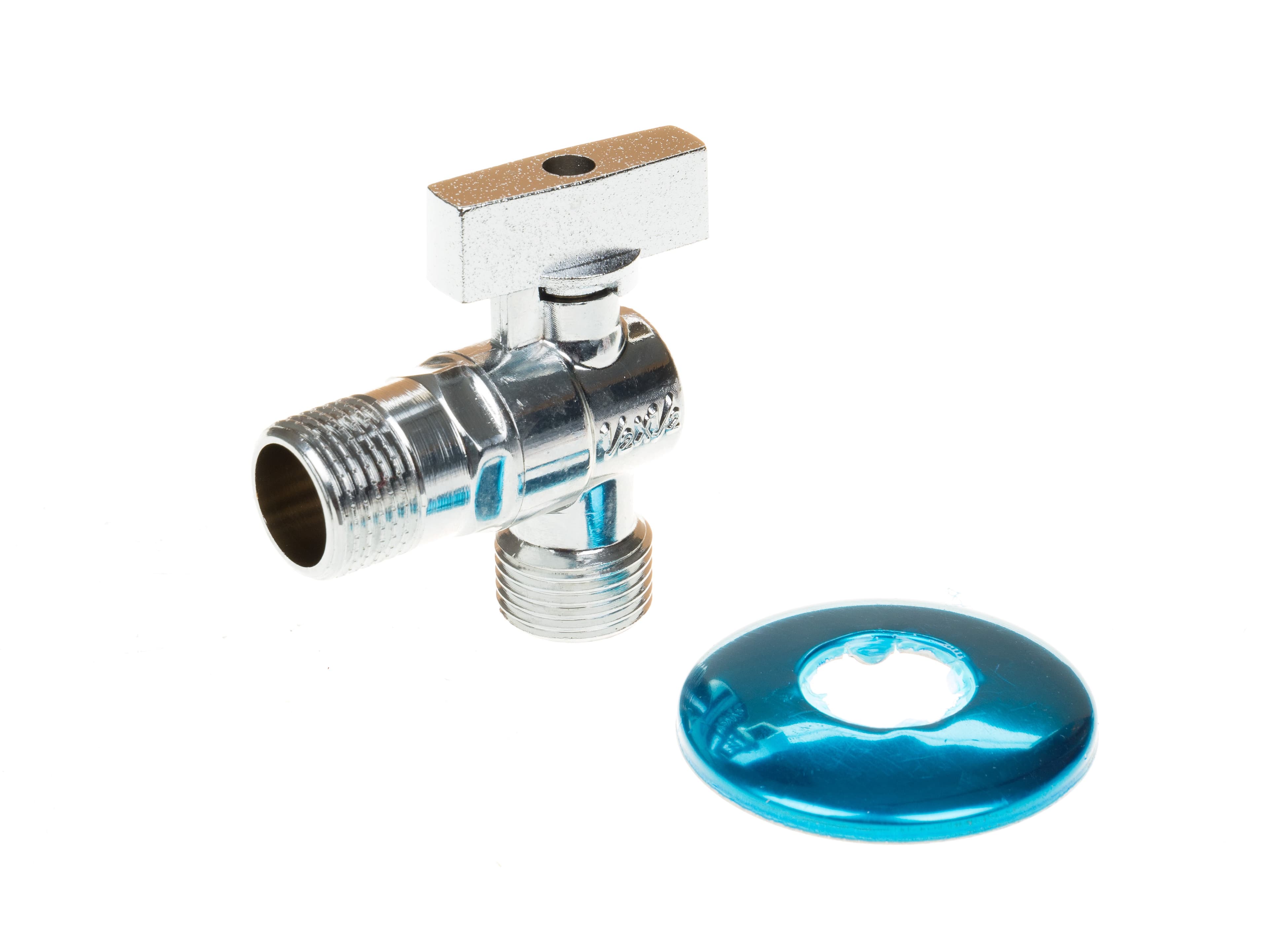 Сферичен ъглов кран Ths Thermostyle 1/2''*1/2'' с розетка и  метална ръкохватка