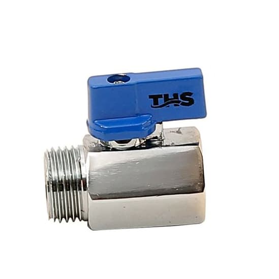 Мини сферичен кран  Ths Thermostyle 1/2'' МЖ синя ръкохватка / хром 