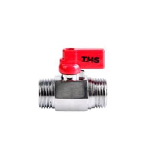 Мини сферичен кран  Ths Thermostyle 1/2'' ММ червена ръкохватка / хром 