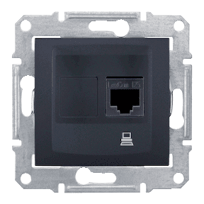 Механизъм за компютърна розетка Schneider Sedna SDN4300170 графит 