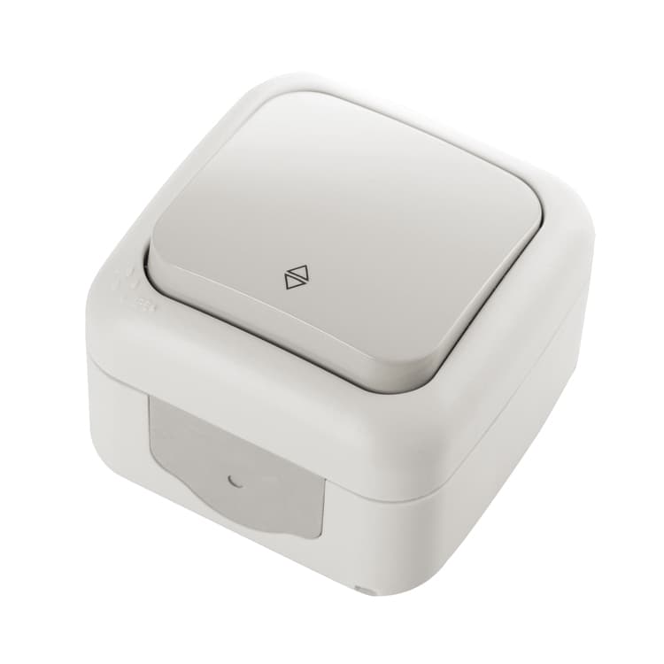 Девиаторен ключ за открит монтаж Палмие Viko by Panasonic IP54 сив 