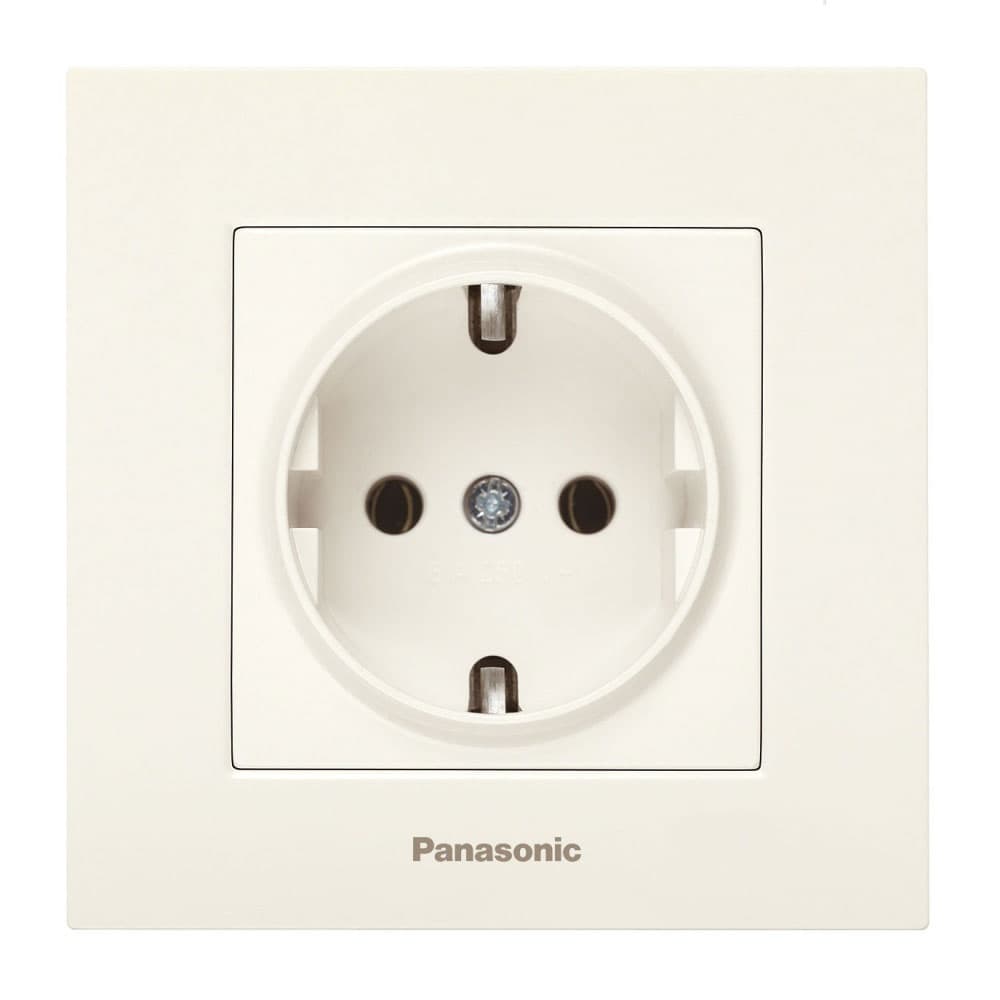 Единичен контакт Каре Плюс Panasonic крем  