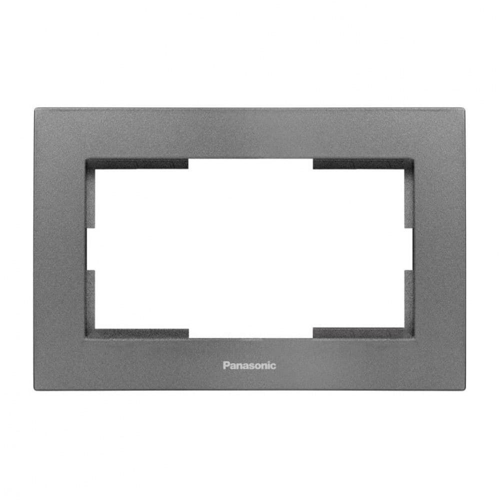 Рамка за двоен контакт Каре Плюс Panasonic тъмносива