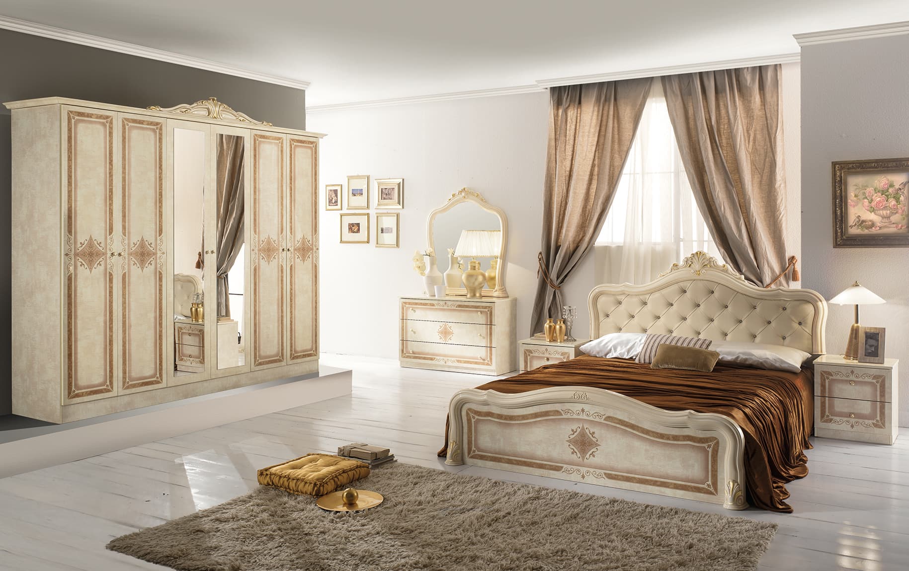 Спален комплект Luisa Beige 160/200