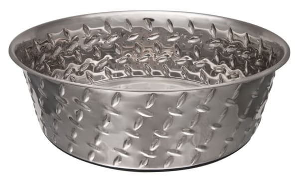Метална купа с гумена основа за животни Diamond Plated Bowl 1.9л
