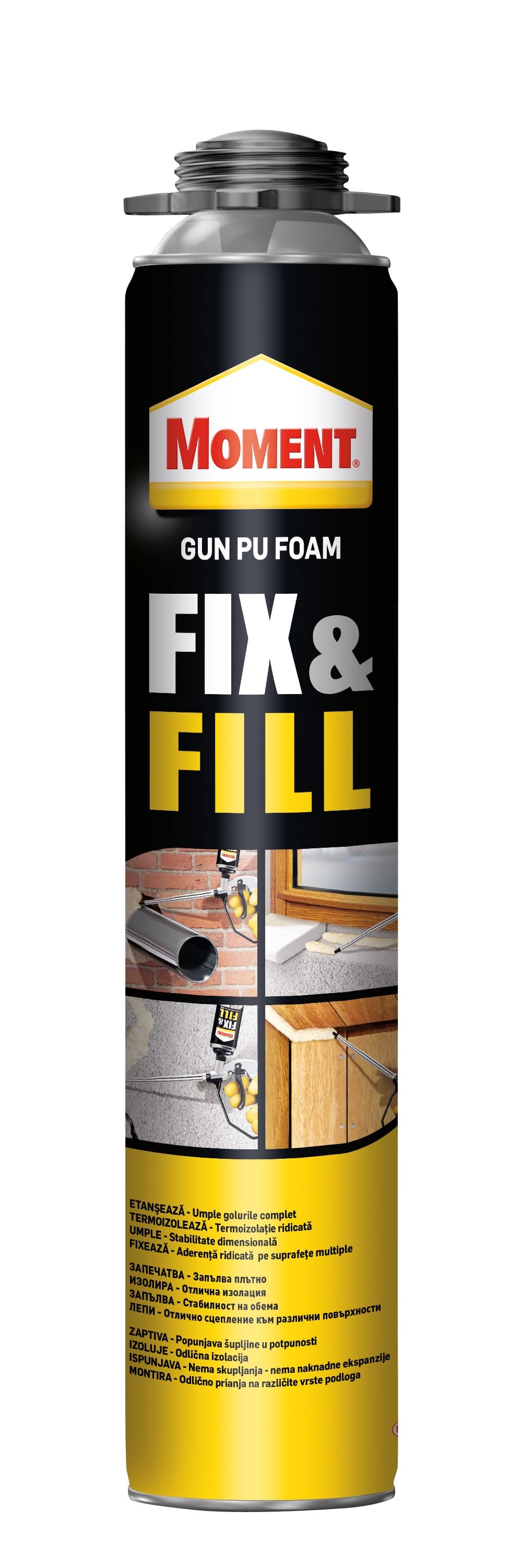 Монтажна пистолетна полиуретанова пяна Moment PU Gun Fix&Fill 700ml