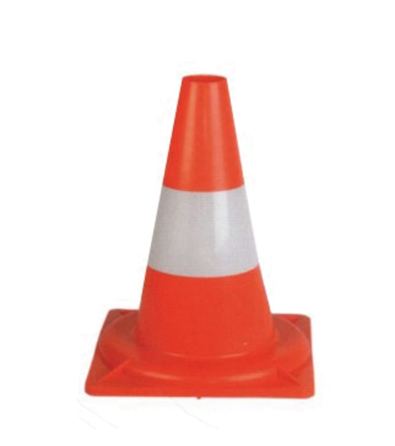 Сигнален конус от полиетилен с бяла лента Cone 790000 / 30 см