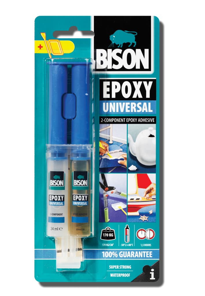 Епоксидно универсално лепило Bison Epoxy Universal ® спринцовка 24 мл / блистер