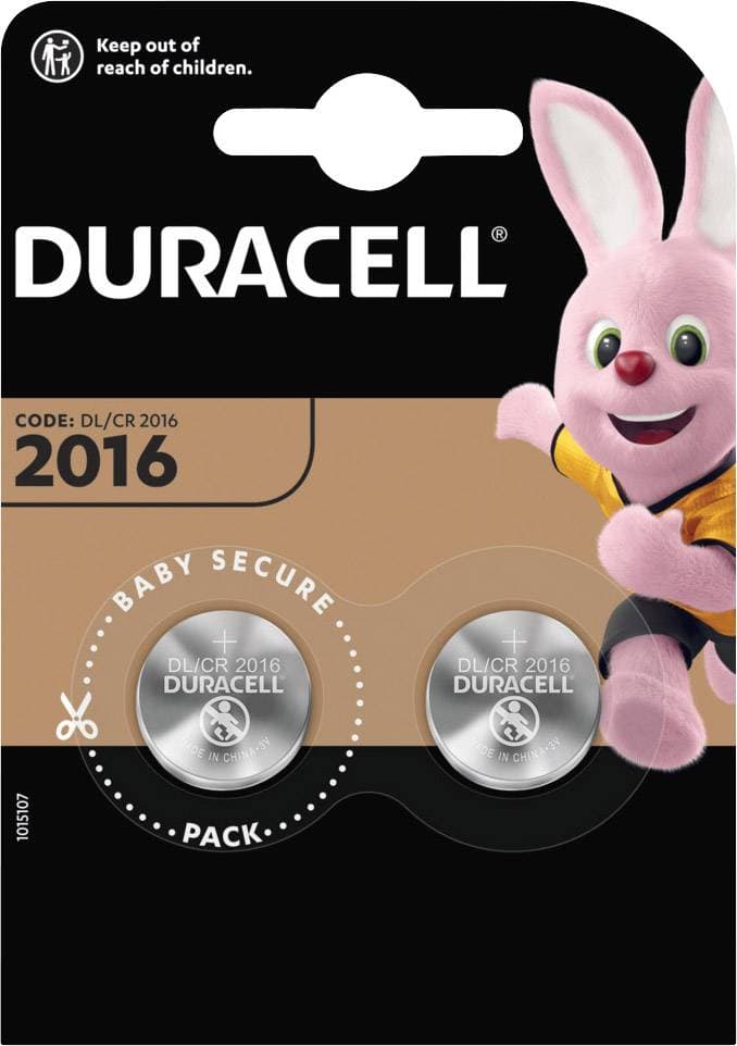 Литиева батерия CR 2016 Duracell 2 броя в блистер