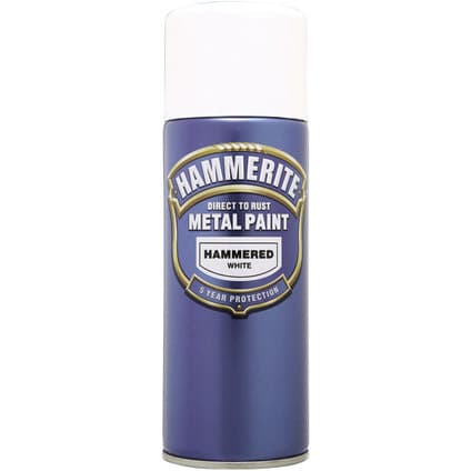 Спрей боя за метал хамър ефект бял Hammerite 400 мл