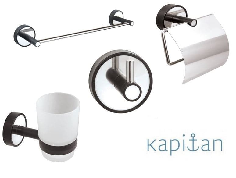 Комплект аксесоари за баня 4 части Kapitan Optimo черно