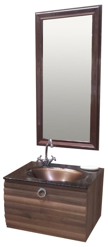 Комплект шкаф с мивка и огледало Orka Anzer Natural Walnut 60см