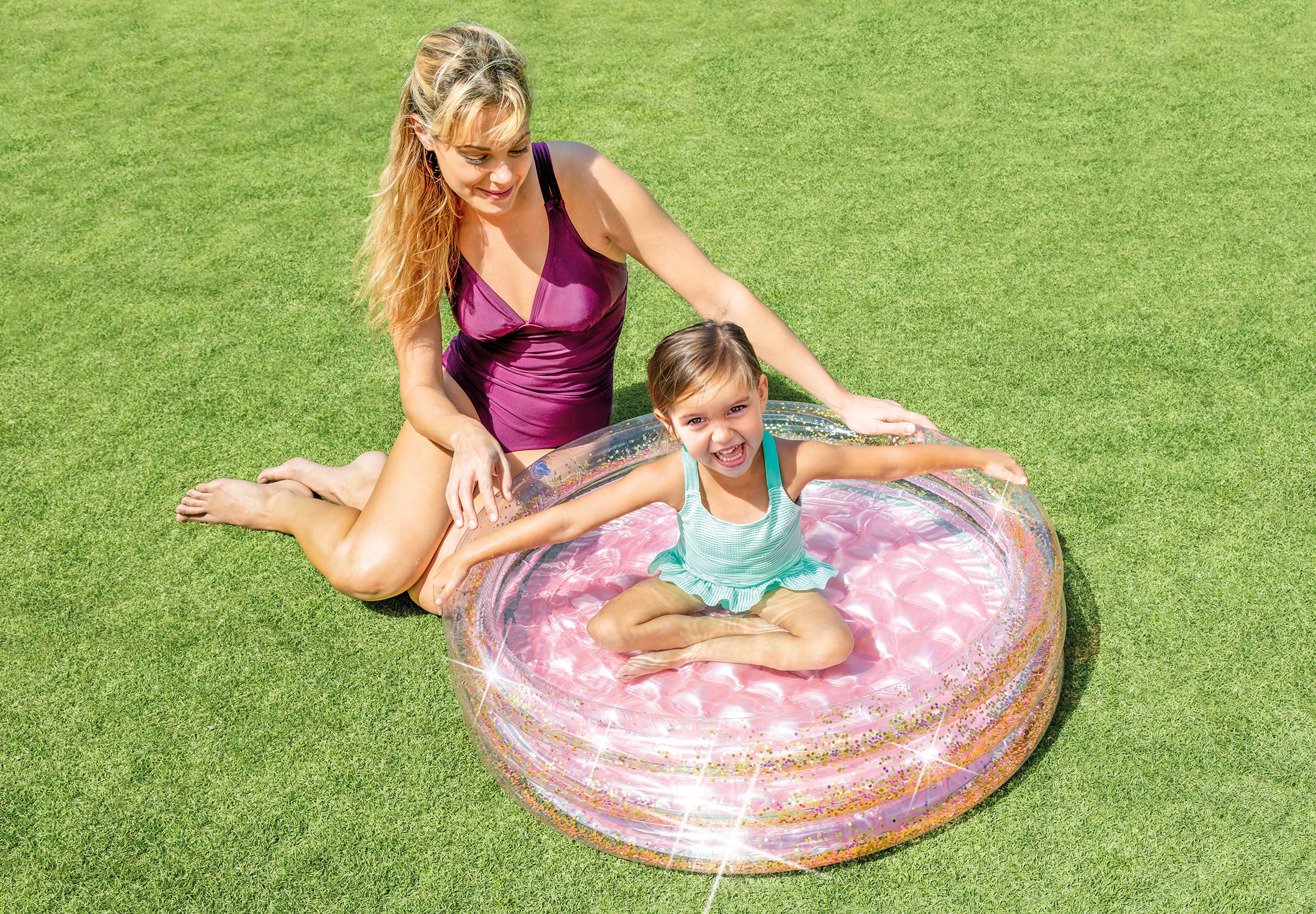 Надуваем басейн Intex Glitter 57103NP 86x25cm