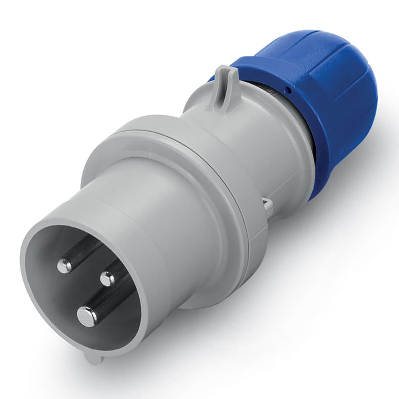 Промишлен щепсел Optima Scame 2Р+Е 16А IP54 сив