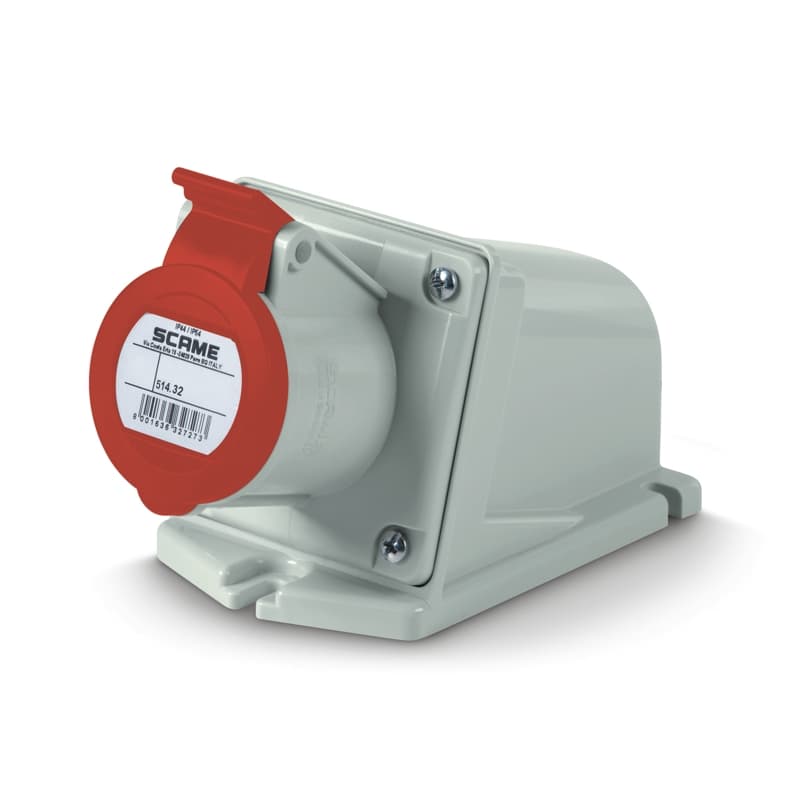 Промишлен контакт Xenia Scame 3Р+N+Е 32А IP44 сив