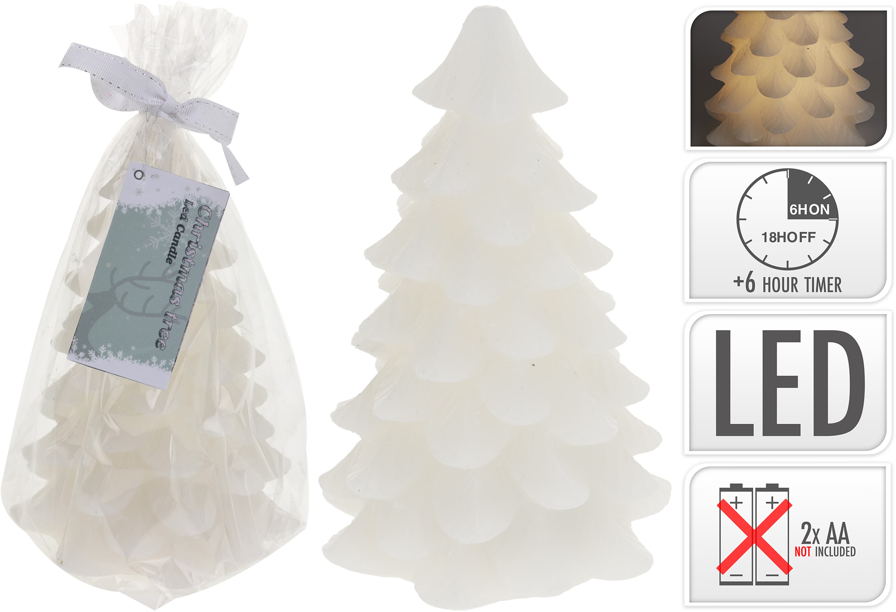 Коледна светеща LED елхичка 16см /Paraff/Wax ACC674200