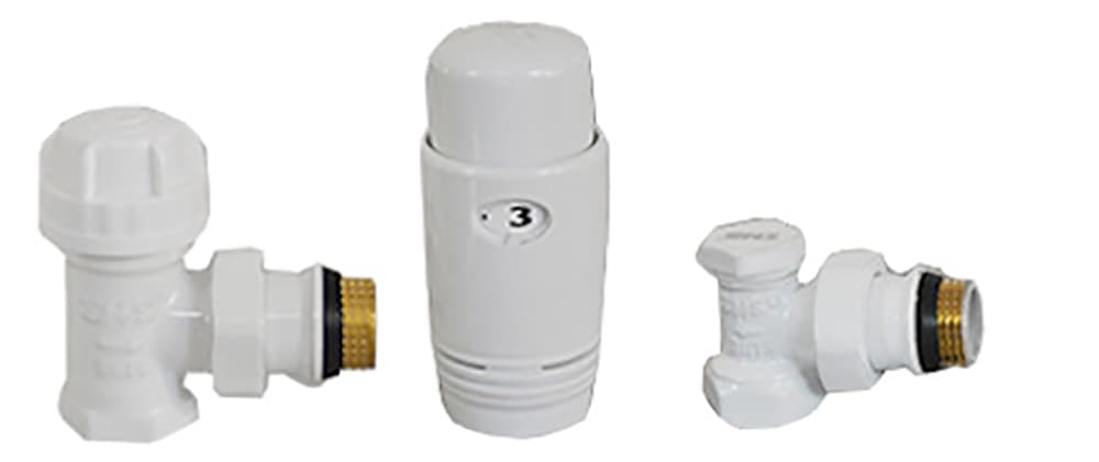 Радиаторен сет THS Thermostyle Cayman-3 white ъглов 1/2" 