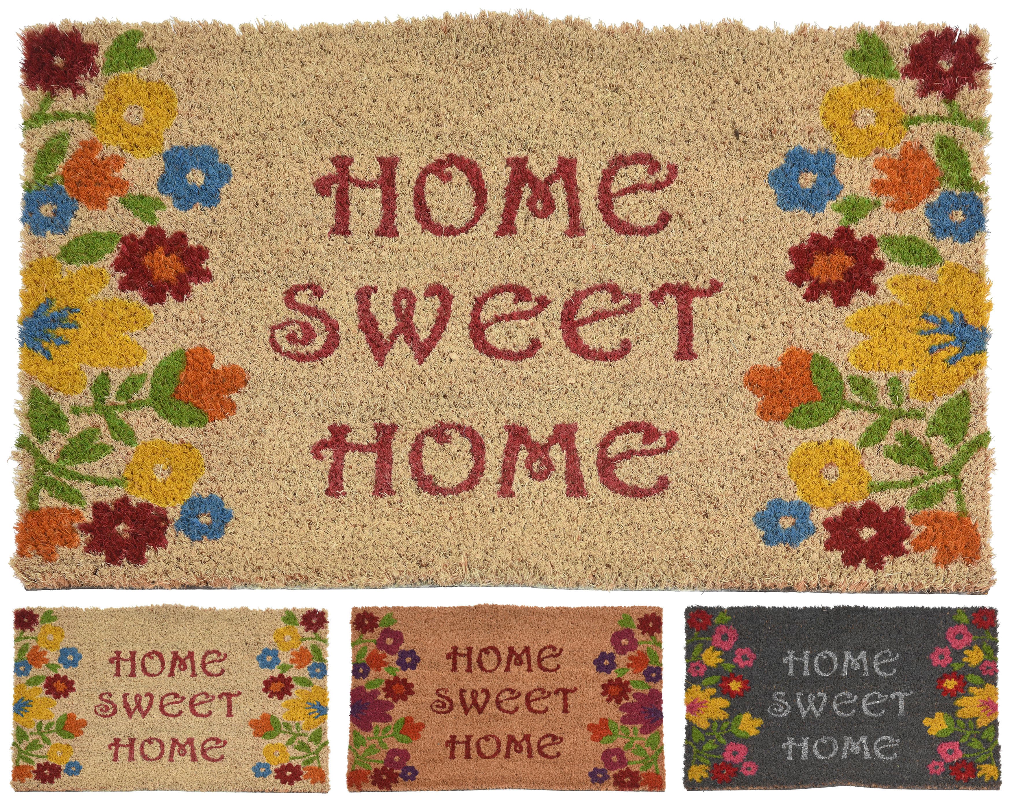 Изтривалка Кокос Home Sweet Home цветя 40х60см
