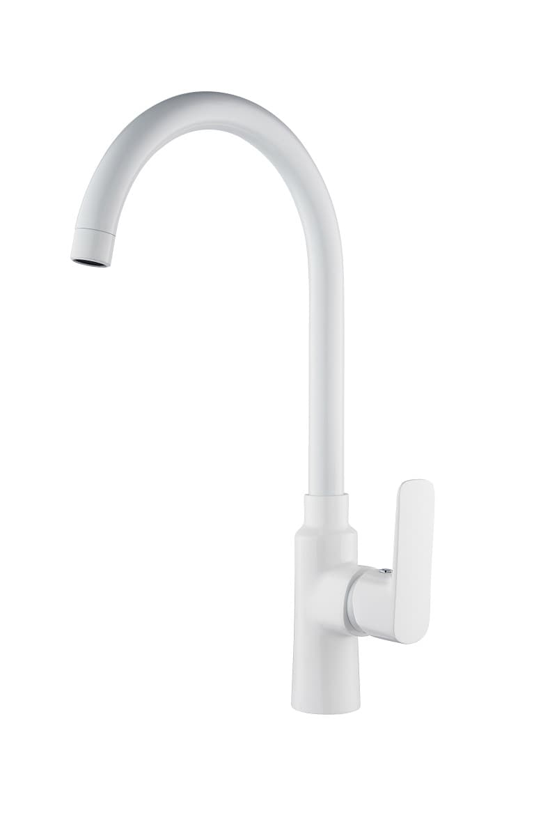 Едноръкохватков смесител за кухня Cascada Life White
