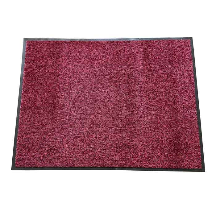 Изтривалка текстил+гума CM1005 червена / гладка 90x120см