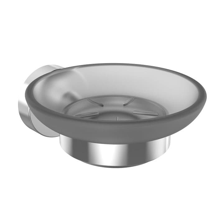 Стъклена сапунерка Makena Round хром