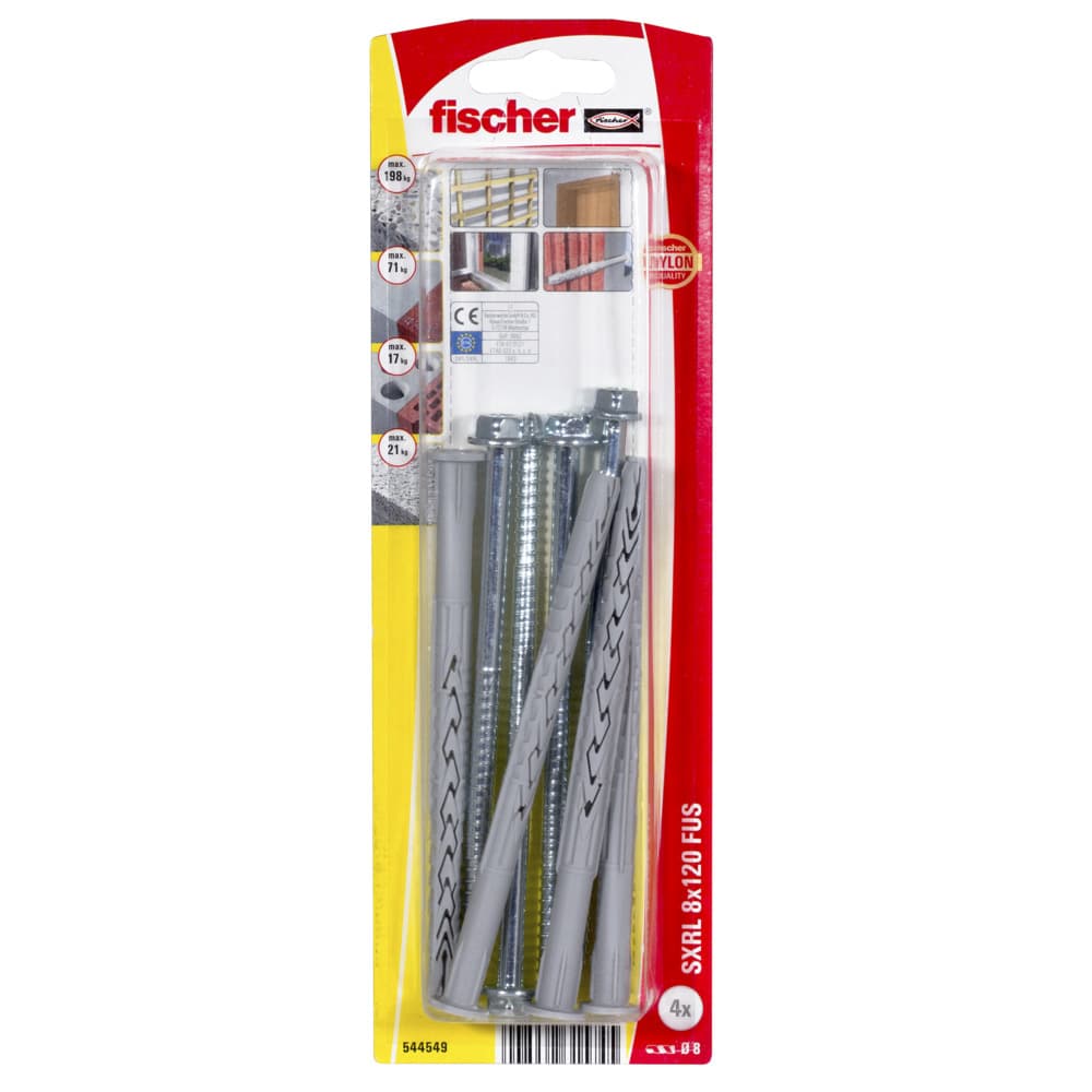 Рамков дюбел с патент Fischer SXRL 8x120 FUS K NV 544549 / 4 броя
