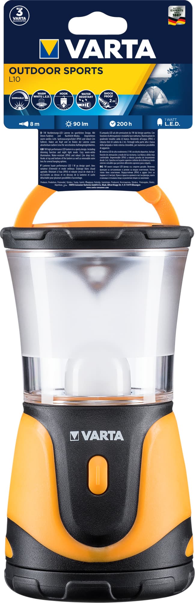 Къмпинг фенер Varta17664 Outdoor sports L10 3AA