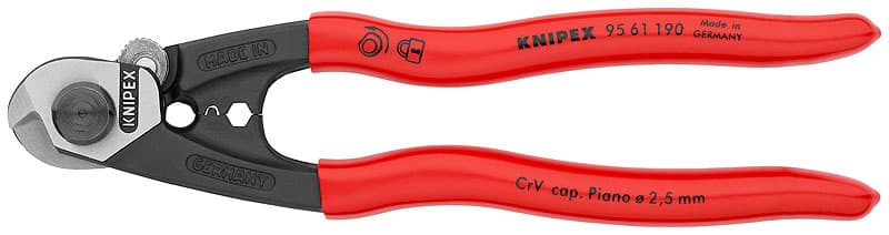 Ножици за тел / стоманени въжета изковани Knipex 95 61 190 / 190мм