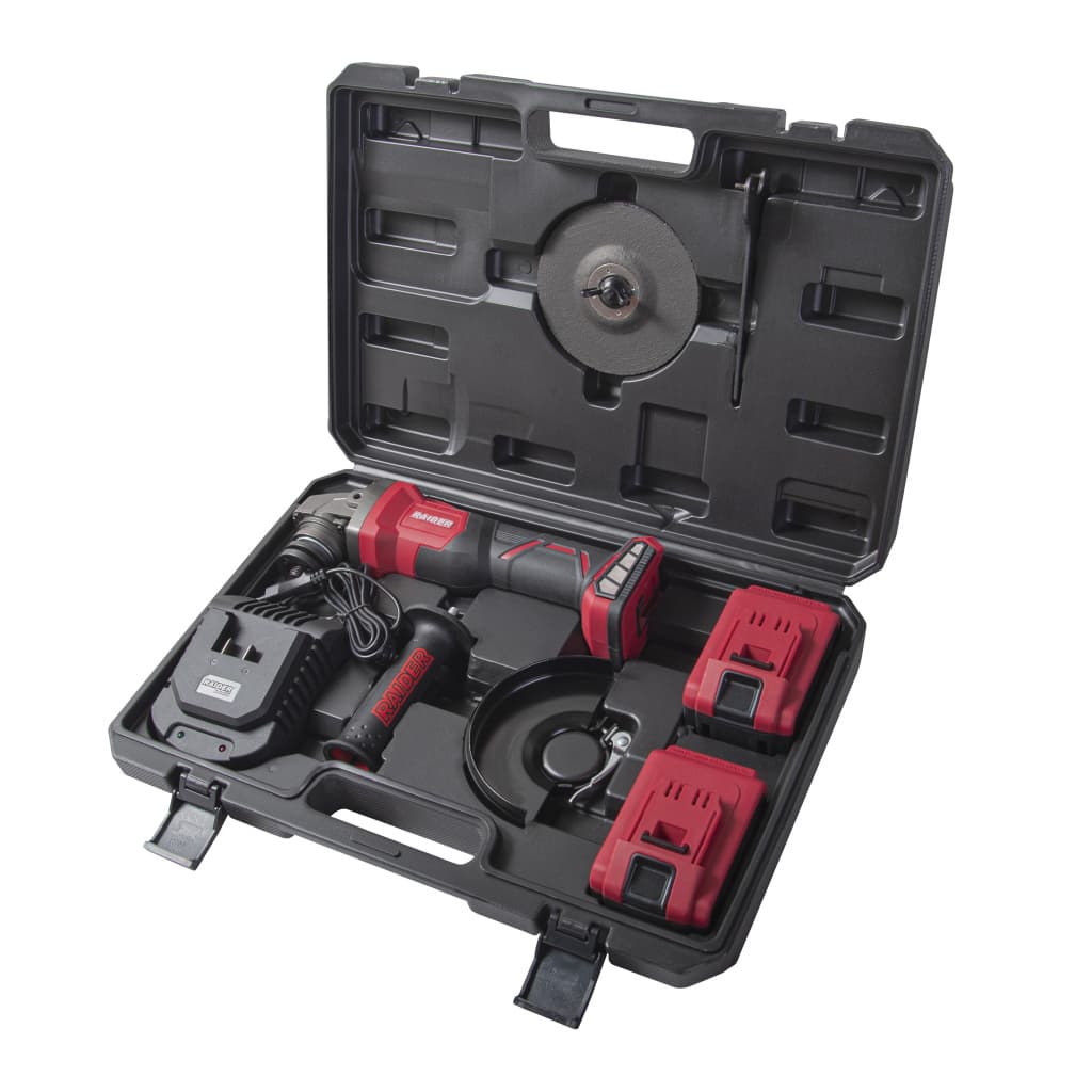 Акумулаторен безчетков ъглошлайф Raider RDI-AGB61 / 20V 125mm 2x5Ah 