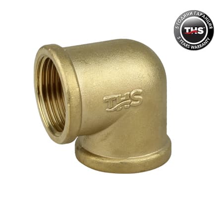  Коляно 3/8" месинг тежък модел THS Thermostyle мат жълт