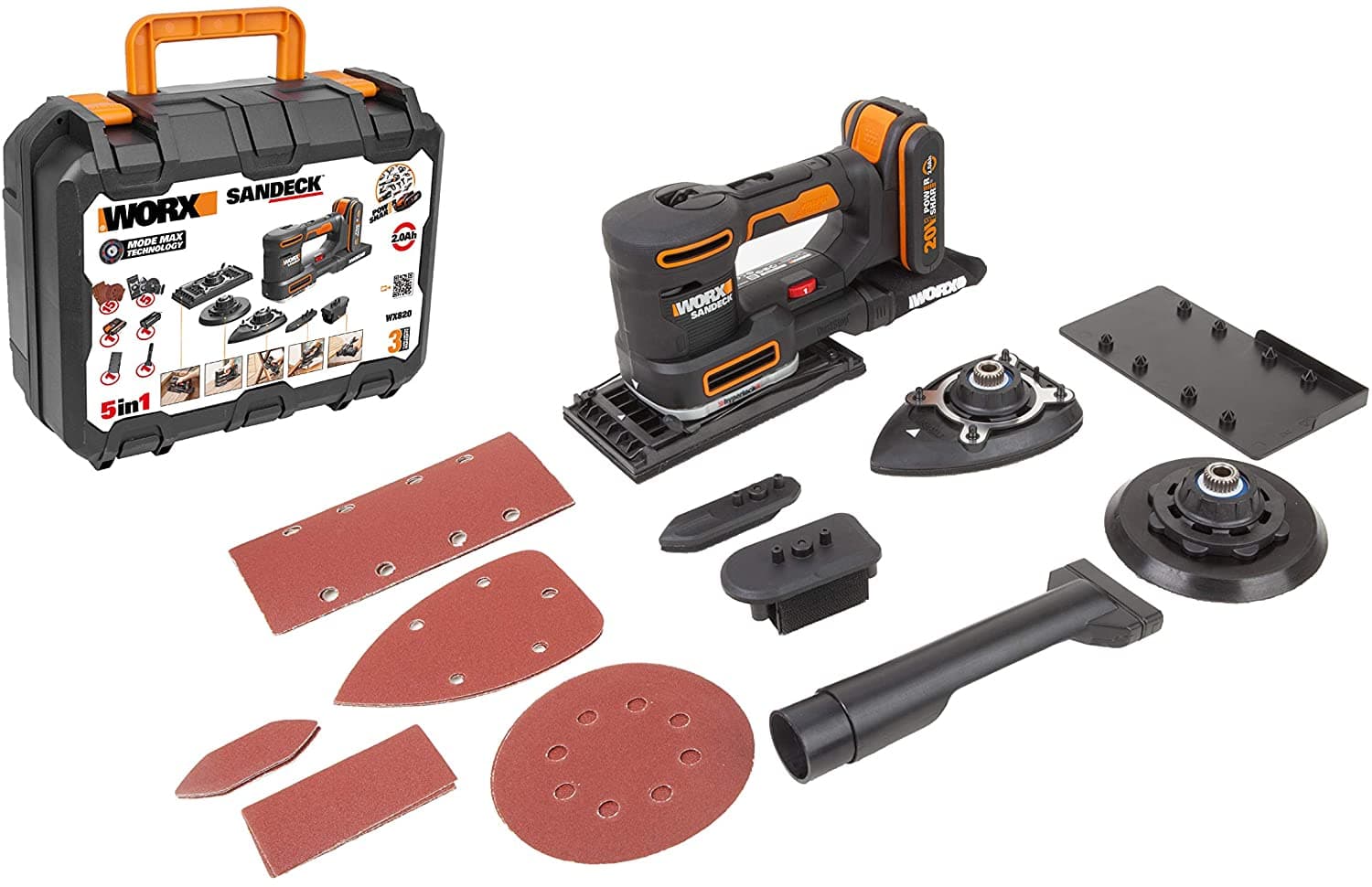 Акумулаторен мултишлайф Worx WX820 20V/2,0Ah с батерия и зарядно устройство