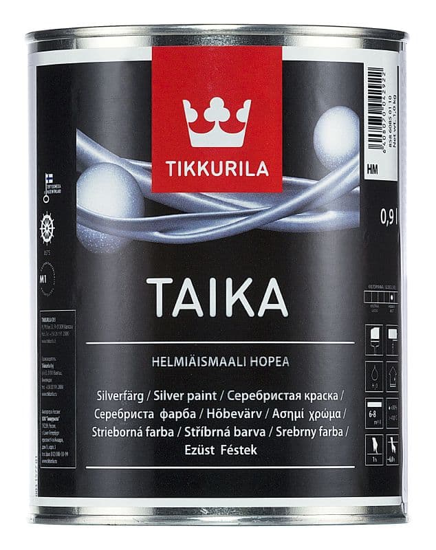Перлена плътна боя Taika HM сребро 0,9л