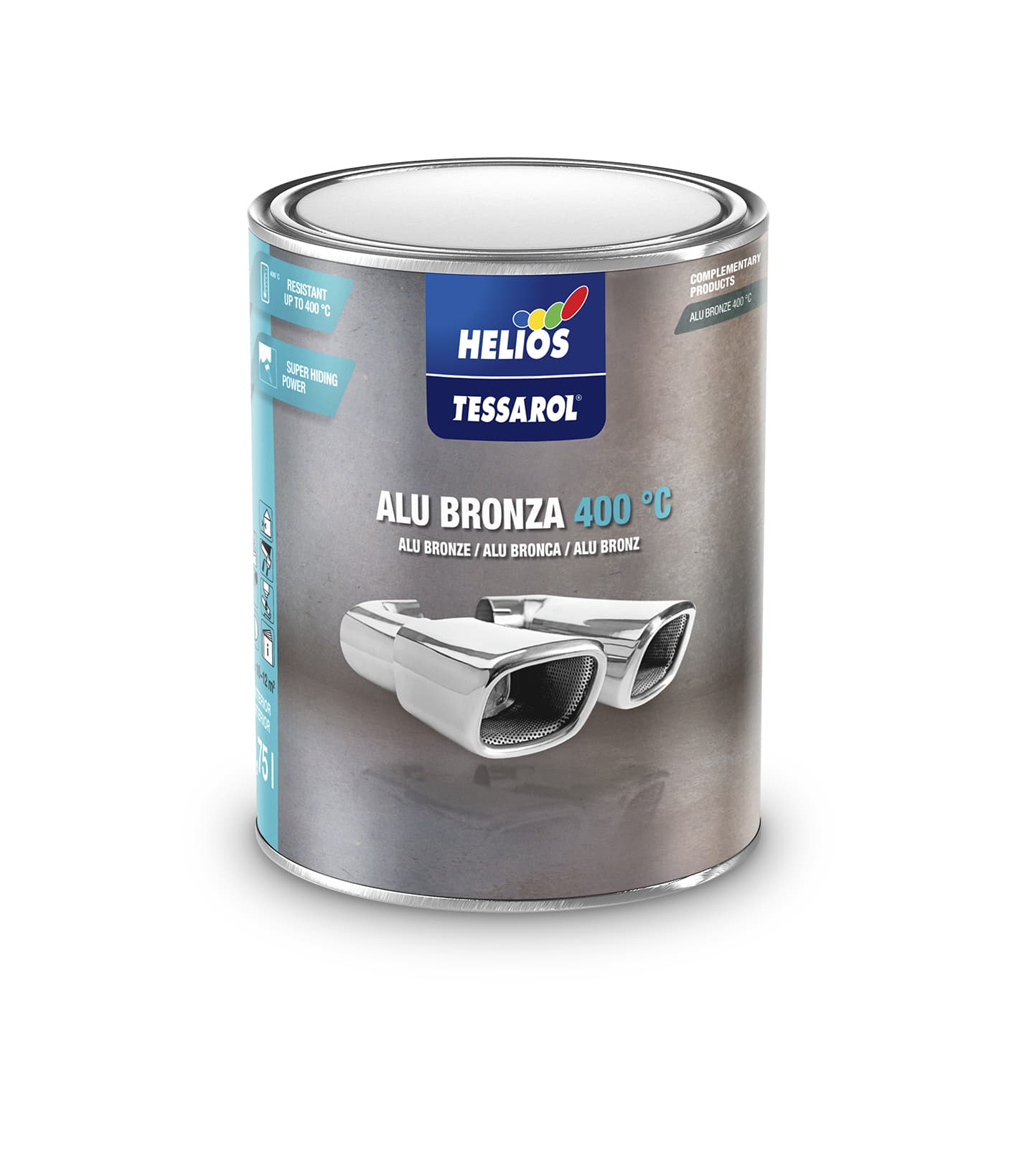 Високотемпературен лак Tessarol  Alu 400°C сив 0,75л