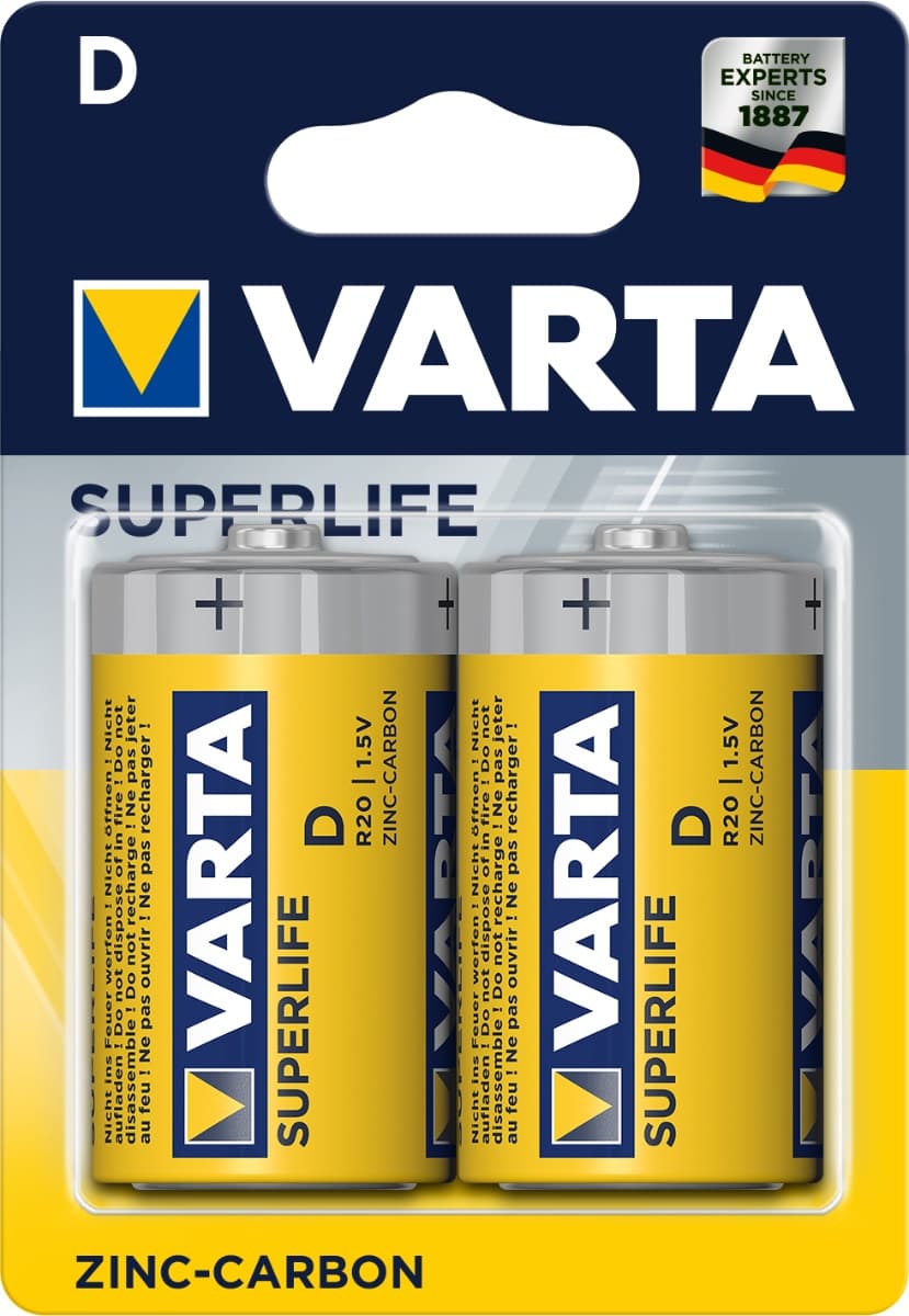 Батерии Varta Superlife 2020 D / 2 броя