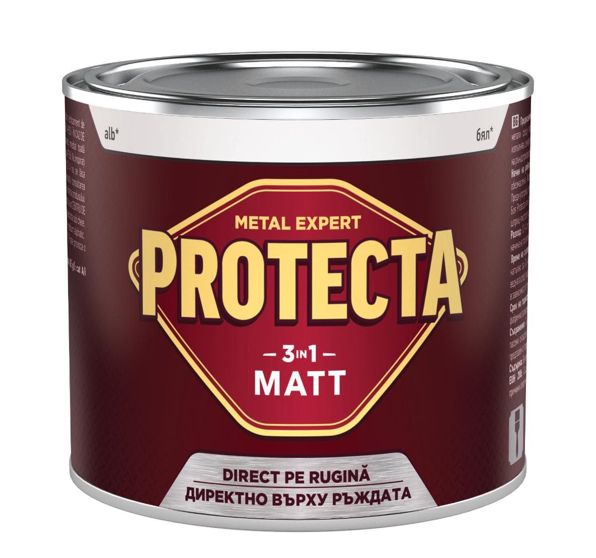 Боя за метал Protecta 3в1 Matt бяла 500 мл